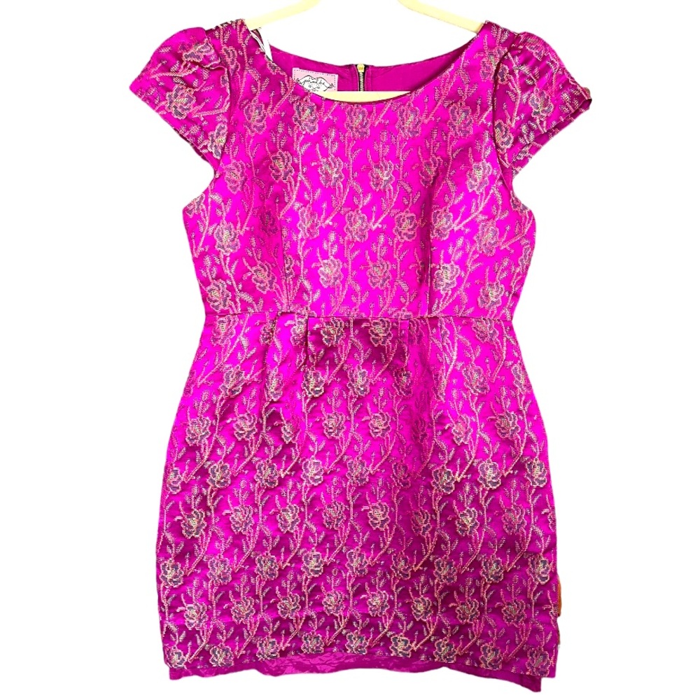 Phoebe Couture Pink Silk Blend Embroidered Mini Dress
